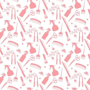 Vector Pattern Barber Beauty Hairdressing salon Stock Illustration
