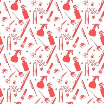 Vector Pattern Barber Beauty Hairdressing salon Stock Illustration