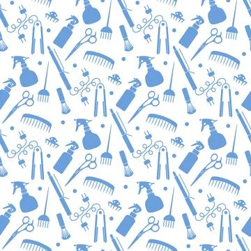 Vector Pattern Barber Beauty Hairdressing salon Stock Illustration