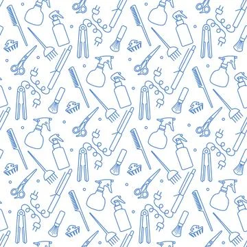 Vector Pattern Barber Beauty Hairdressing salon Stock Illustration