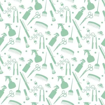 Vector Pattern Barber Beauty Hairdressing salon Stock Illustration