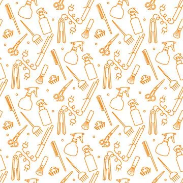 Vector Pattern Barber Beauty Hairdressing salon Illustrazione stock