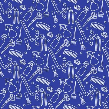 Vector Pattern Barber Beauty Hairdressing salon Stock Illustration