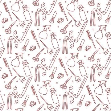 Vector Pattern Barber Beauty Hairdressing salon Stock Illustration