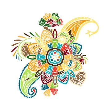 Vector pattern based on traditional asian elements paisley and mandala Illustrazione stock