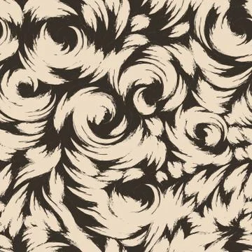 Vector pattern in beige color.Brown seamless motif made of splashes and waves Illustrazione stock