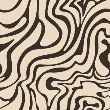 Vector pattern of beige smooth lines on a brown background. Print for fabric Stock-Illustration