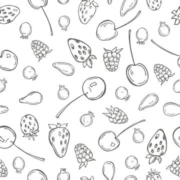 Vector pattern with   berries . Stock Illustration