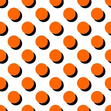 Vector pattern with big orange polka dots on white background Stock Illustration