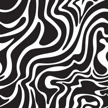 Vector pattern of black smooth lines on a white background. Print for fabric Stock Illustration
