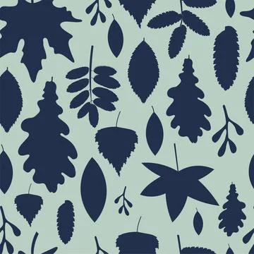 Vector pattern with blue autumn leaves shape イラスト素材