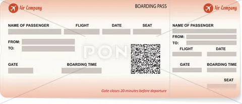 Vector pattern of a boarding pass Stock Illustration