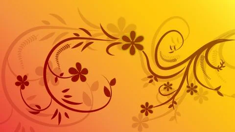 Vector pattern from a branch with flowers on a colored background. EPS 10. Stock Illustration