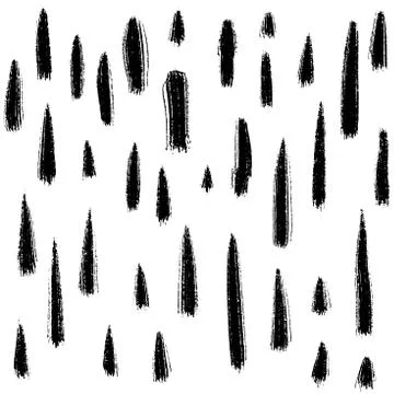Vector pattern with brush stripes and strokes. Black color on white background Illustrazione stock
