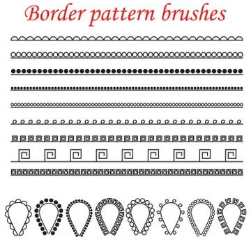 Vector pattern brushes for borders, dividers and frames Stock Illustration