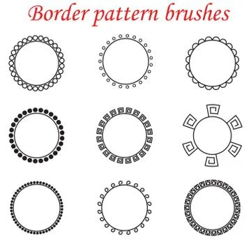 Vector pattern brushes for borders, dividers and frames Stock Illustration