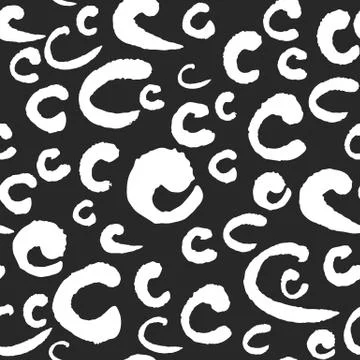 Vector Pattern with Calligraphy Letters C Stock Illustration