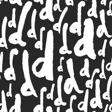 Vector Pattern with Calligraphy Letters D Stock Illustration