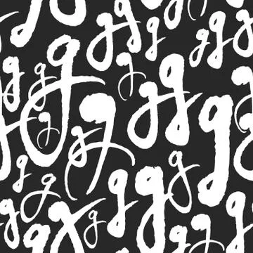 Vector Pattern with Calligraphy Letters G Stock Illustration