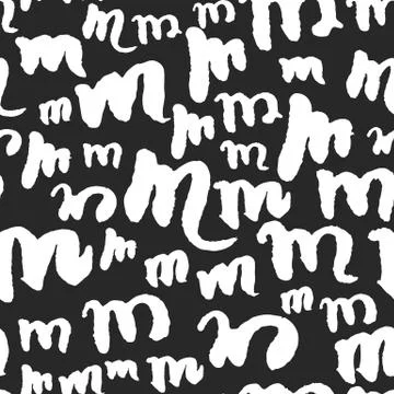 Vector Pattern with Calligraphy Letters M Stock Illustration