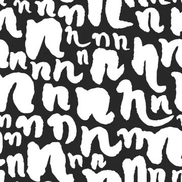 Vector Pattern with Calligraphy Letters N Stock Illustration