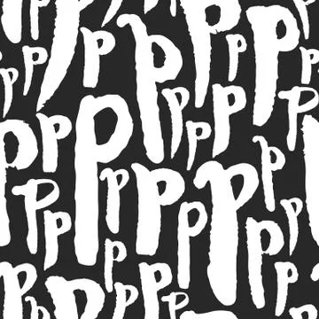 Vector Pattern with Calligraphy Letters P Stock Illustration
