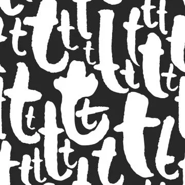 Vector Pattern with Calligraphy Letters T イラスト素材