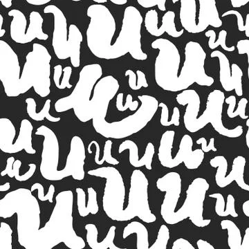 Vector Pattern with Calligraphy Letters U Stock Illustration