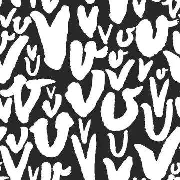 Vector Pattern with Calligraphy Letters V Stock Illustration