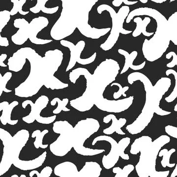 Vector Pattern with Calligraphy Letters X Stock Illustration