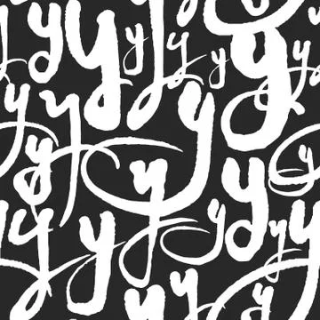 Vector Pattern with Calligraphy Letters Y Stock Illustration
