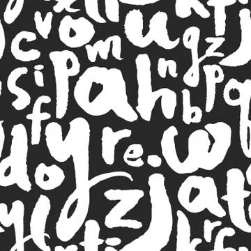 Vector Pattern with Calligraphy Letters from A to Z Stock Illustration