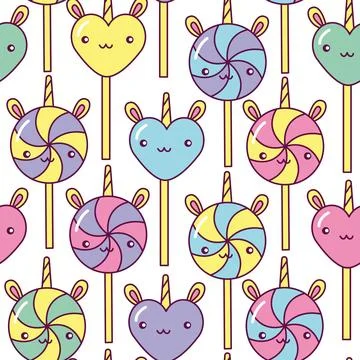 Vector pattern with candies on a stick Stock Illustration