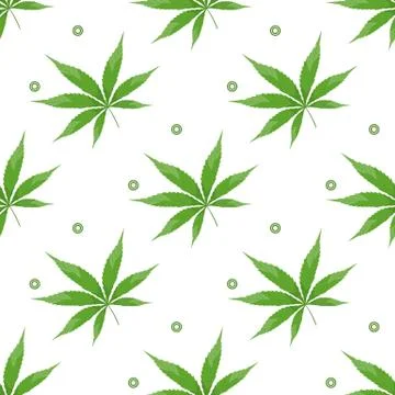 Vector Pattern Cannabis hemp marijuana leaf plant Stock Illustration