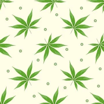Vector Pattern Cannabis hemp marijuana leaf plant 스톡 일러스트