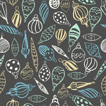 Vector  pattern with Christmas balls. Stock Illustration