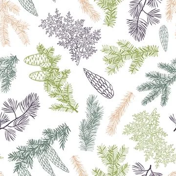 Vector   pattern with Christmas plants 스톡 일러스트