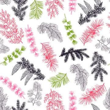 Vector   pattern with Christmas plants Illustrazione stock