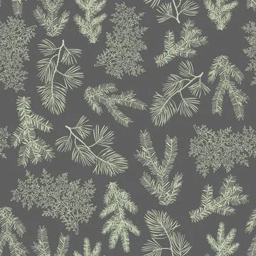 Vector   pattern with Christmas plants Stock Illustration