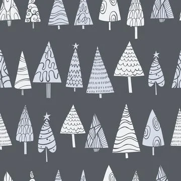 Vector  pattern with Christmas Trees. 스톡 일러스트