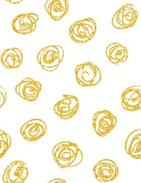 Vector pattern with circles. White and gold colors. Stock Illustration
