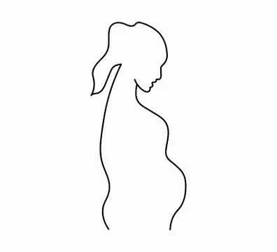 Vector pattern - close-up of a pregnant girl close-up Stock Illustration