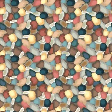 Vector pattern of colorful pebbles Stock Illustration