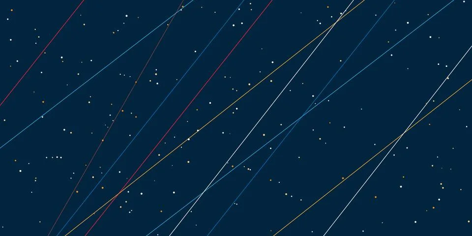 Vector Pattern - Colorful Slanted Lines, Stripes and Random Starlike Dots o.. Stock Illustration