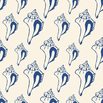 Vector pattern with conch shells Stock Illustration