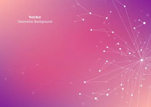 Vector pattern with connected lines and dots. Stock Illustration