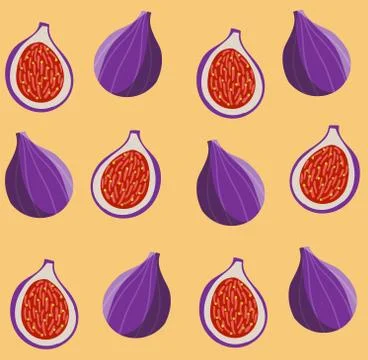 Vector pattern with cut and whole figs Stock Illustration