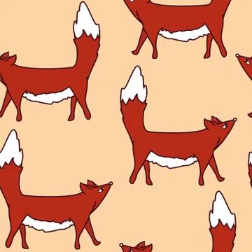 Vector pattern with cute foxes. Kids illustration. 스톡 일러스트