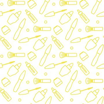 Vector Pattern Decorative cosmetics Makeup Beauty Stock Illustration