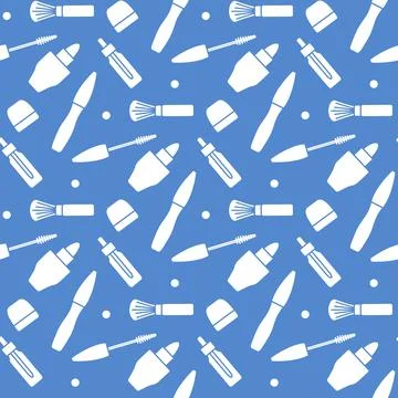 Vector Pattern Decorative cosmetics Makeup Beauty Illustrazione stock